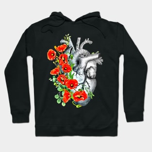 Human heart, poppies plant lovers, Heart ,anatomical Human heart Hoodie